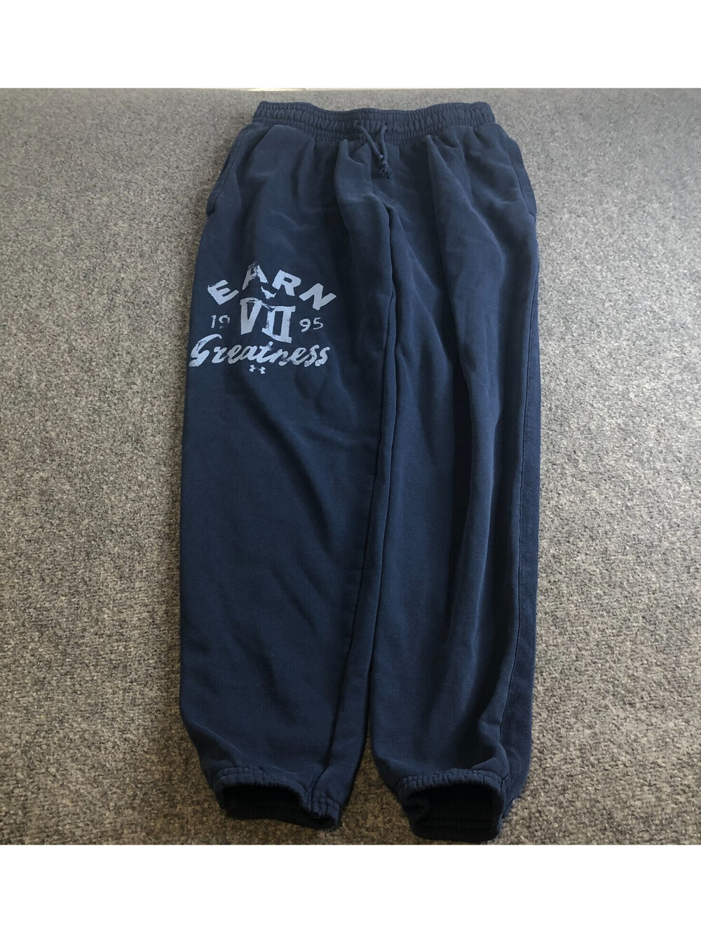 Under Armour Project Rock Jogger Sweatpants Mens Large Blue Cotton Blend Gym